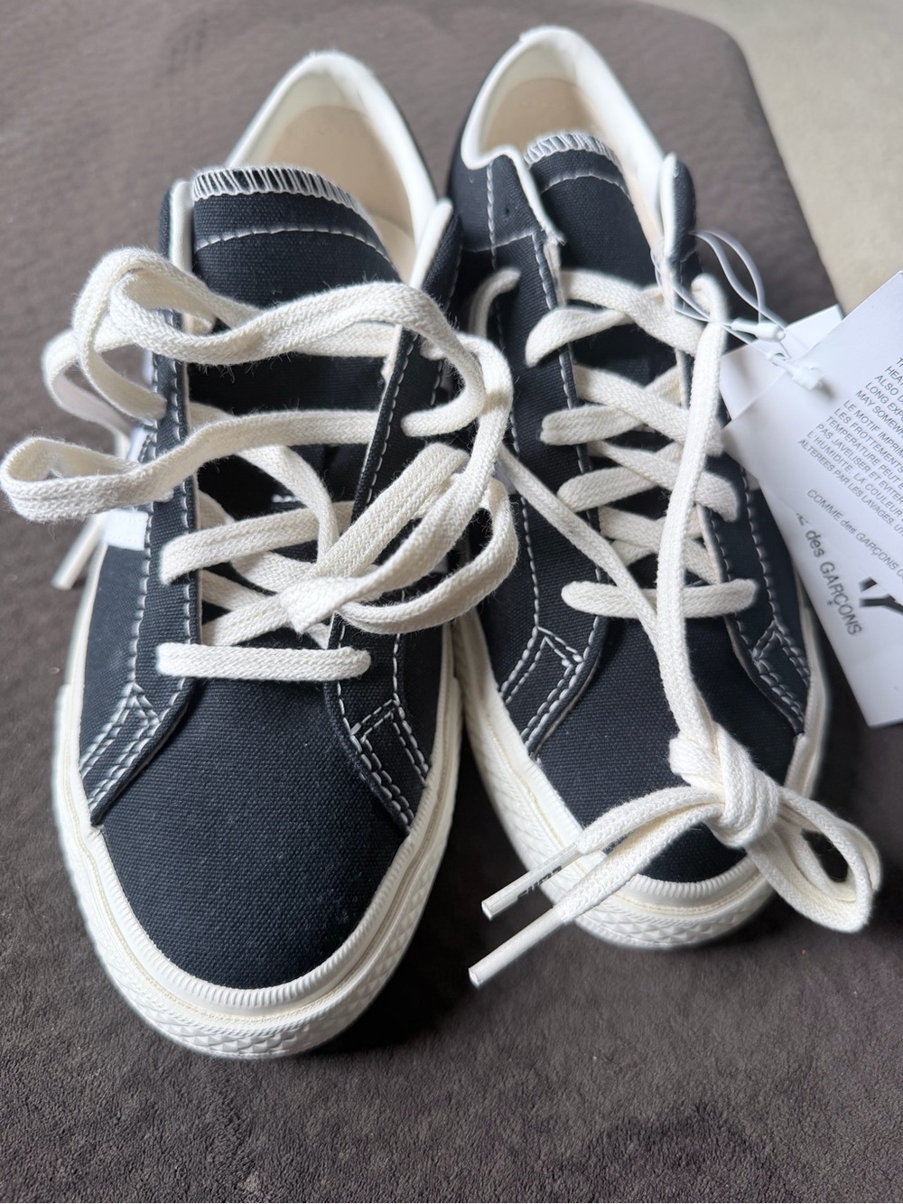 Converse/CDG Black Canvas Sneakers with White Trim